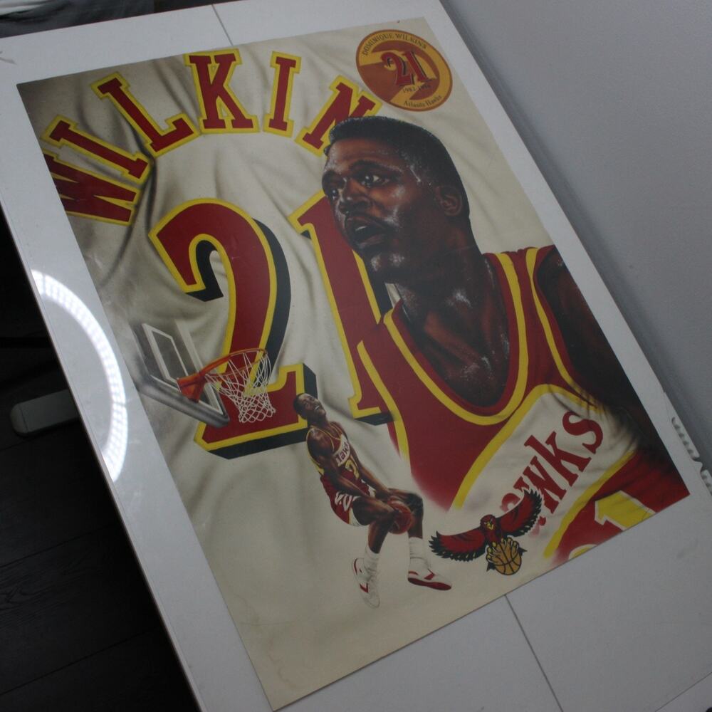 Vintage Dominque Wilkins Atlanta Hawks 1994 Retirement Professional Print 26x20